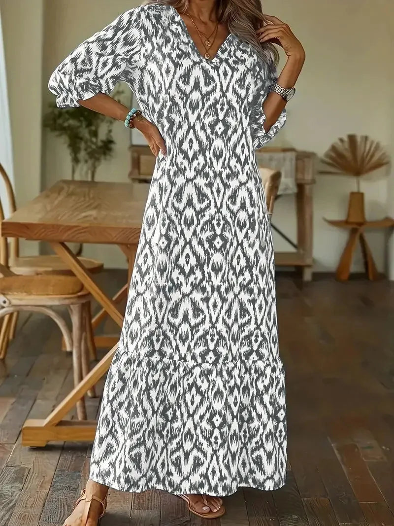 Sofia - Floral Maxi Dress with Tummy Control