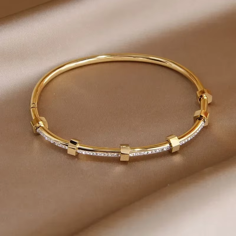 Madison Bright Gold-Tone Bracelet with Moissanite Coating