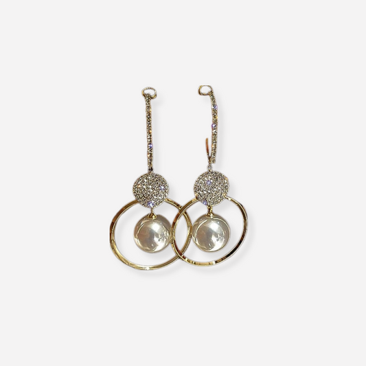 Zerra Luxury Earrings with Cultured Pearls and Zirconia