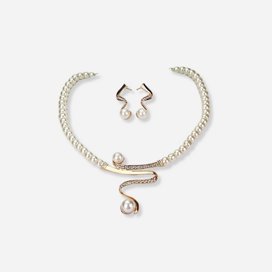 Venus Pearl Necklace + Earrings Set