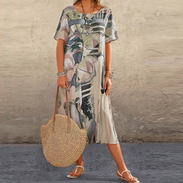 Jodilyn™ | Comfortable Tunic Dress with Tropical Print