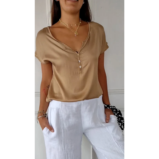 Toby | Casual Half Button Down T-Shirt For women