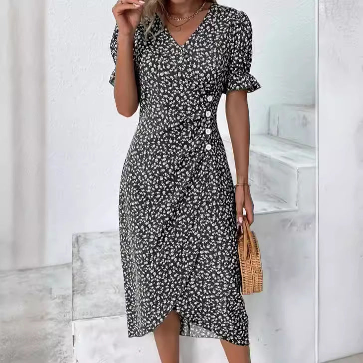 Lucia™ - Elegant Striped Midi Dress
