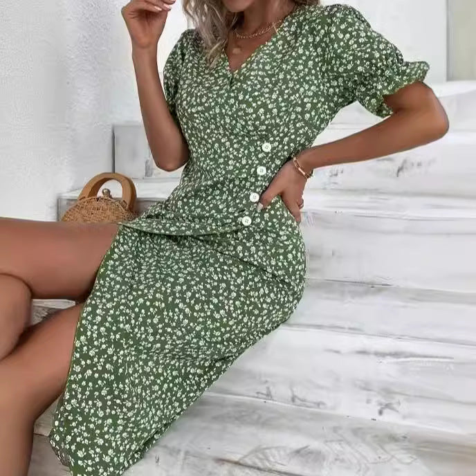 Lucia™ - Elegant Striped Midi Dress