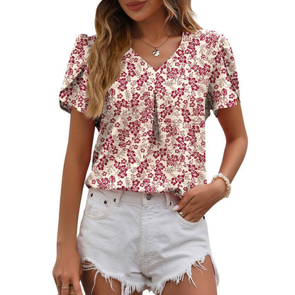 Bernadette™ | Elegant Women Casual V-Neck Chiffon Bud Sleeve