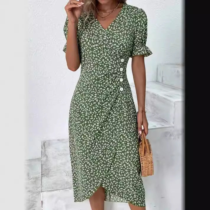 Lucia™ - Elegant Striped Midi Dress