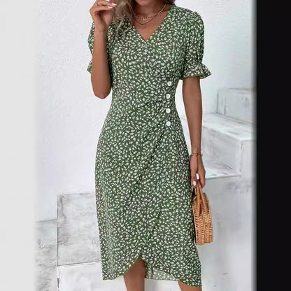 Lucia™ - Elegant Striped Midi Dress