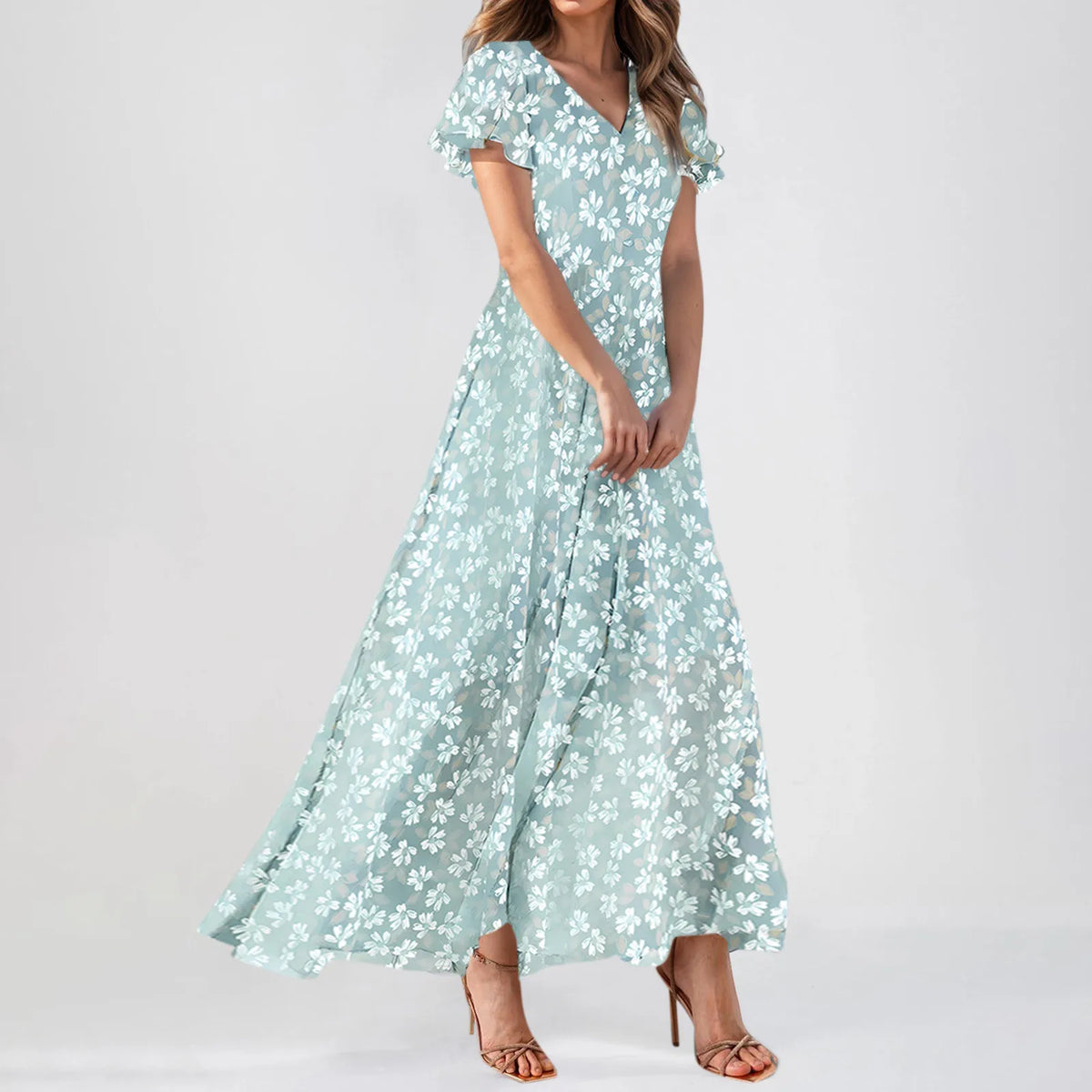 Floral - Chiffon Maxi dress