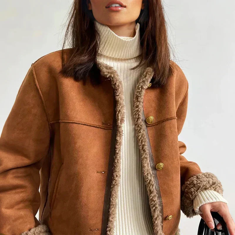Milou™ - Sheepskin coat with buttons