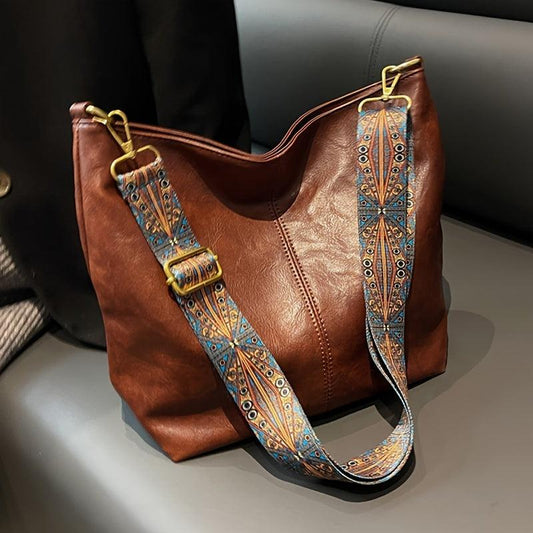 MONICA - LEATHER BAG WITH LARGE CAPACITY